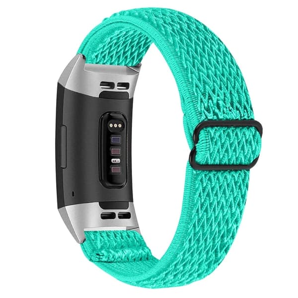Fitbit Charge 4 / Charge 3 elastisk urrem i nylon - Mint Grøn