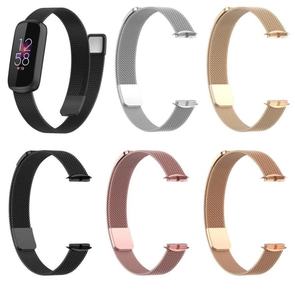 Fitbit Luxe milanesisk urrem i rustfrit stål - Sort