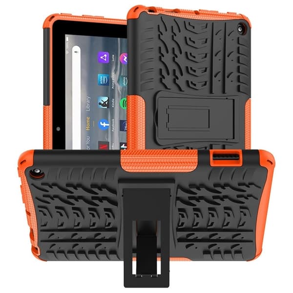 Dækmønster kickstand-etui til Amazon Fire 7 (2022) - Orange