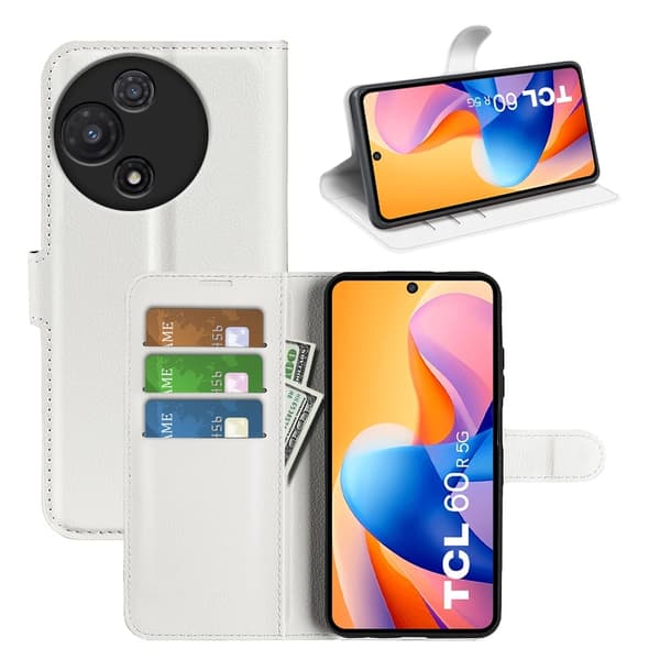 Classic TCL 60R flip etui - Hvit