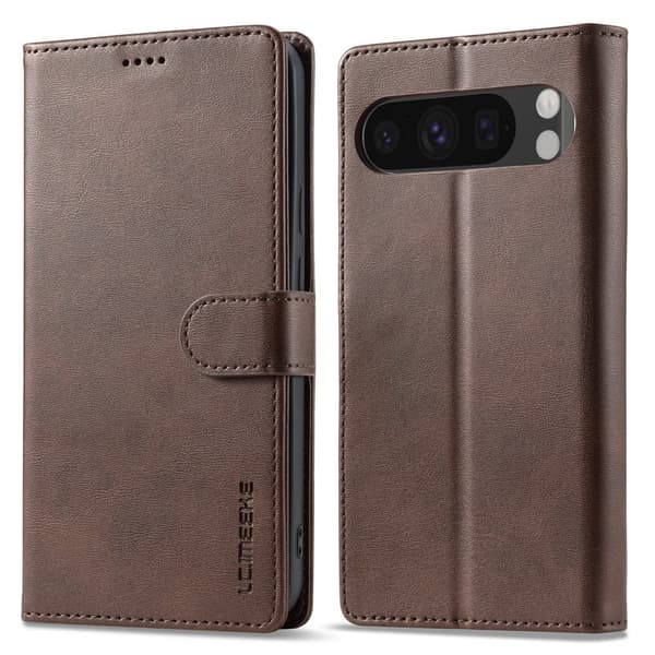 LC.Imeeke läder Google Pixel 10 Pro / Google Pixel 10 fodral - Brun