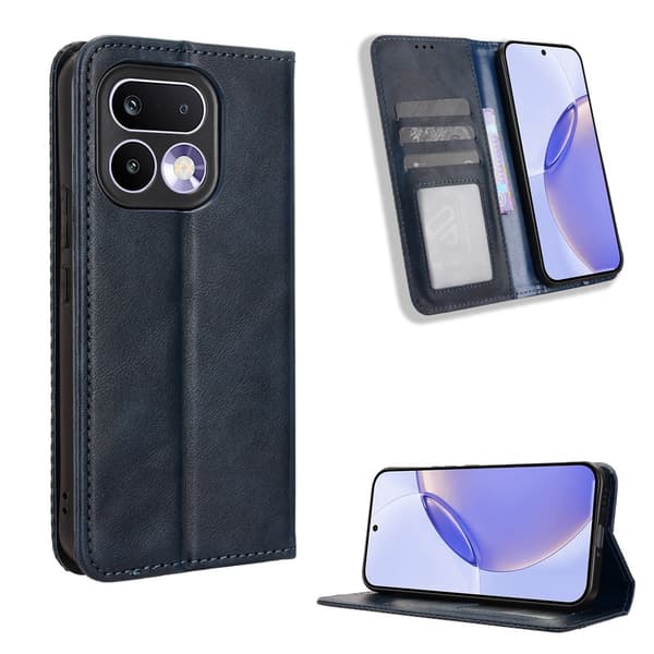Hållbart konstläder Realme 16 Pro Plus fodral med plånbok - Blå