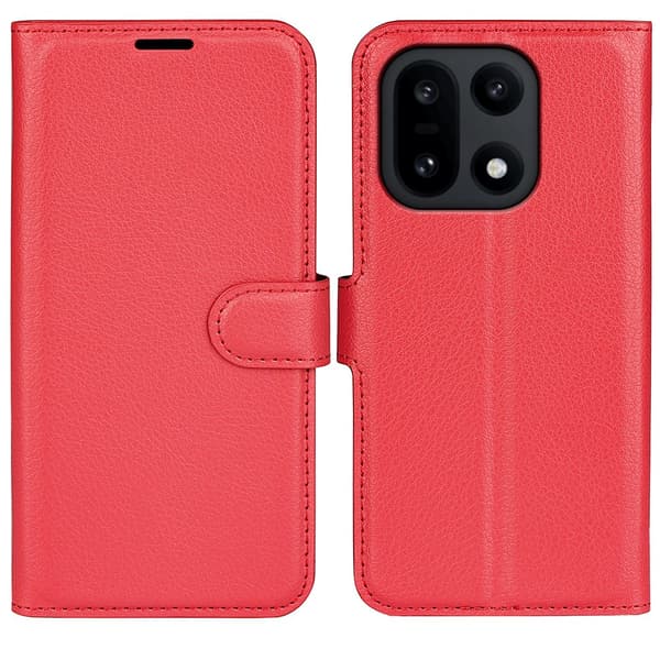 Classic OnePlus 15 flip etui - Rød