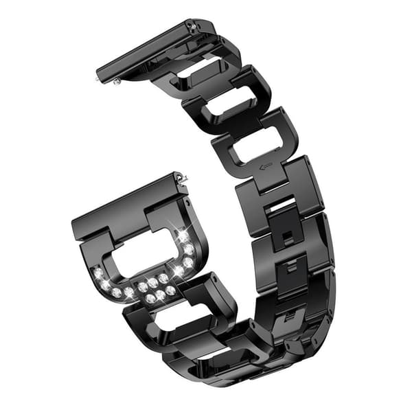 tch GT 22mm D-formet urrem i rustfrit stål - sort