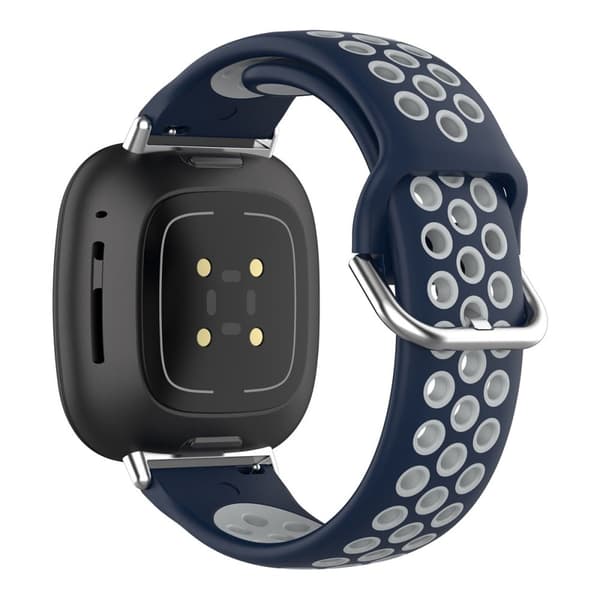 Fitbit Sense 2 / Versa 4 tofarget klokkerem i silikon - Midnattsblå / Grå