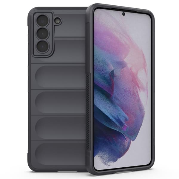 Blødt grebsformet cover til Samsung Galaxy S21 Plus 5G - Sølv/Grå