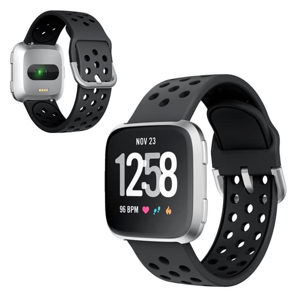 Fitbit Versa / Versa 2 cool  silikon klokkereim - Svart