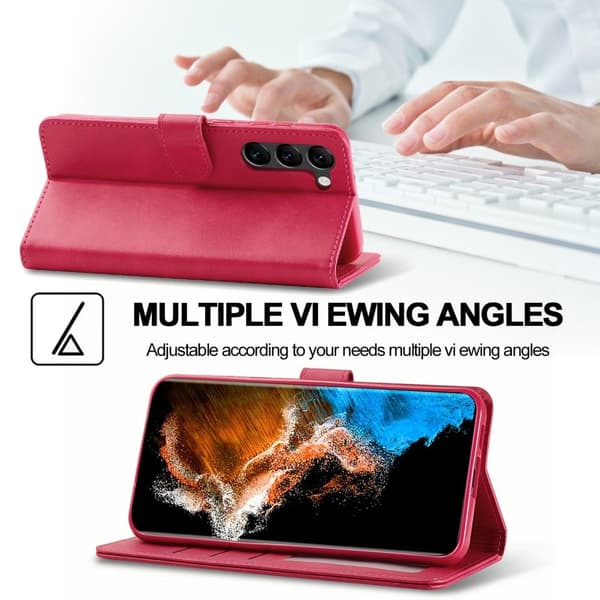 LC.IMEEKE Samsung Galaxy S23 Plus Flip Etui - Lyserød
