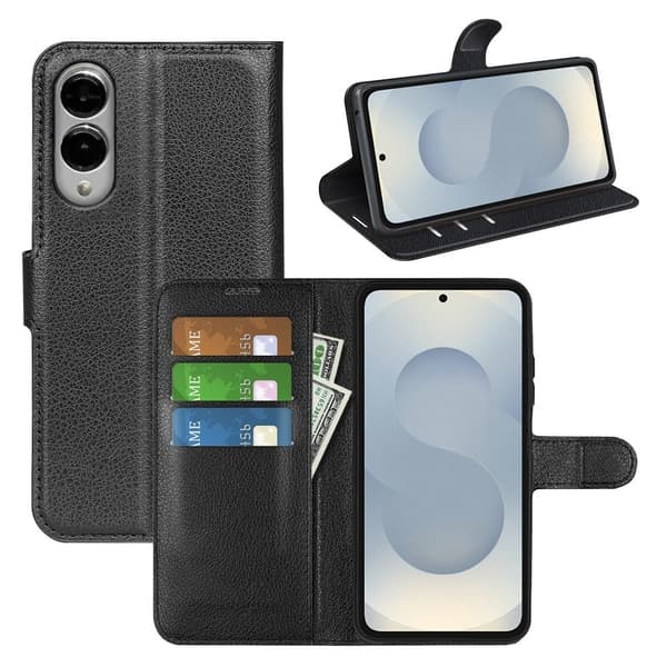 Klassisk Samsung Galaxy S25 Edge flip etui - Sort