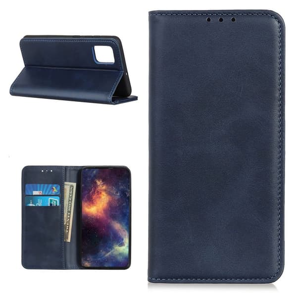 Wallet-style ægte Læder Flipcase til Oneplus 8t - Blå