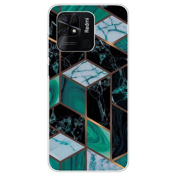Marble Xiaomi Redmi 10C Etui - Smaragd Marmor