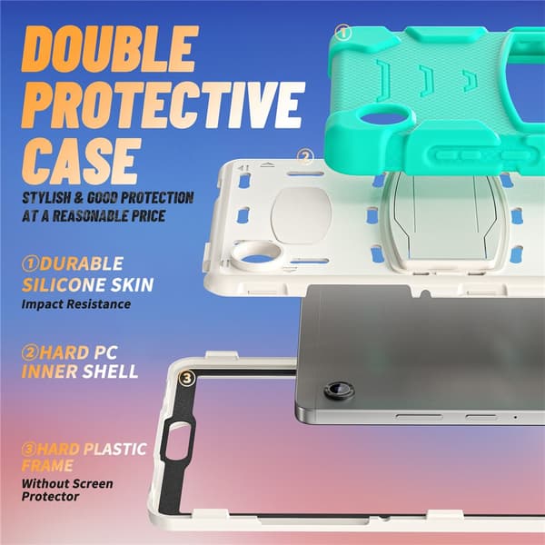 Samsung Galaxy Tab A11 Kickstand Case PC + silikon-fallbeskyttelsesdeksel - Mintgrønn