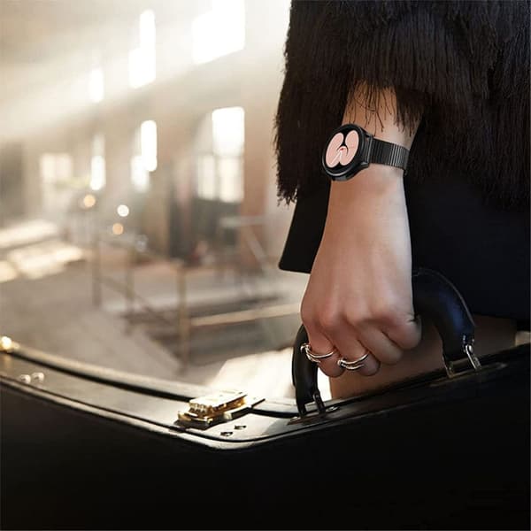 Urrem med dobbelt spænde i rustfrit stål til Samsung Galaxy Watch - Sort