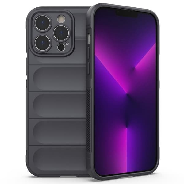 Blødt, grebsformet cover til iPhone 14 Pro - Mørkegråt