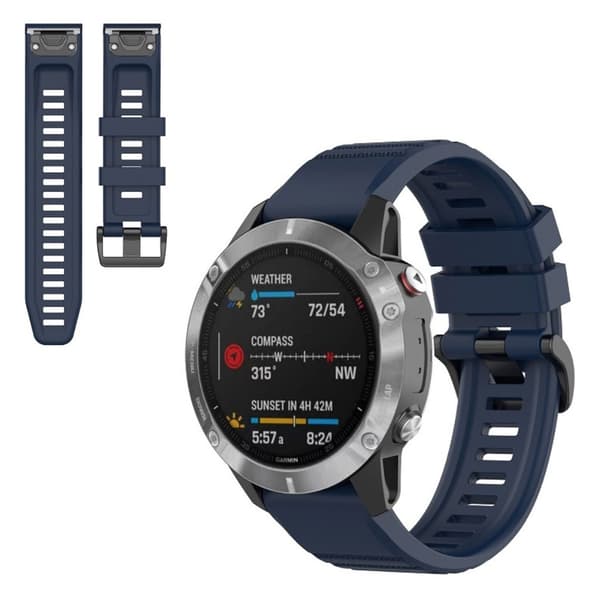 Garmin Fenix 6X Pro silikonearmbånd - Mørkeblå