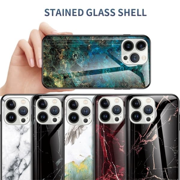 Fantasy Marble iPhone 14 Pro Max Deksel - Svart Klinkekule