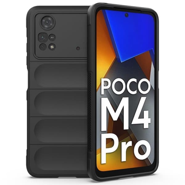 Blødt grebsformet cover til Xiaomi Poco M4 Pro - Sort