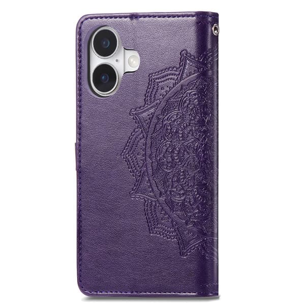 Mandala iPhone 17 etui i lær - Lilla