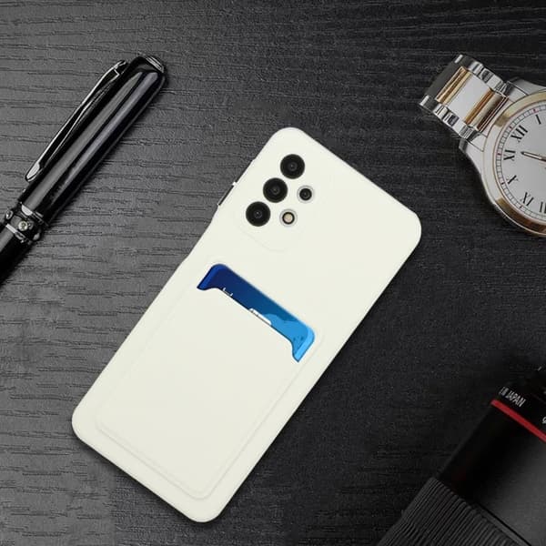 Card Holder Deksel til Samsung Galaxy A32 - Hvit
