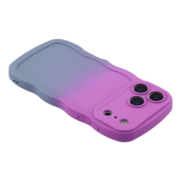 iPhone 17 Pro-etui med gradientfarge, gummiert og fleksibelt - Lilla + Lavendelgrå