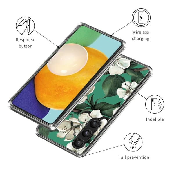 Deco Samsung Galaxy S23 FE cover - Hvide Blomster