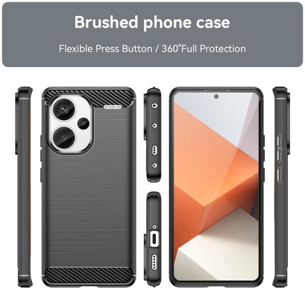 Carbon Flex Xiaomi Redmi Note 13 Pro Plus deksel - Svart