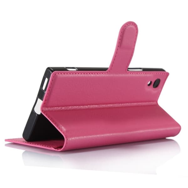 Sony Xperia XA1 stilfuldt læder-etui - Hot pink