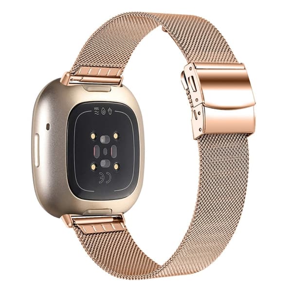 Fitbit Sense / Versa 3 milanesisk klokkerem i rustfritt stål - Rose Gull