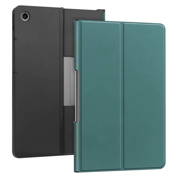 Lenovo Tab Plus stander etui Stødsikkert lædercover til tablet - Sortliggrøn