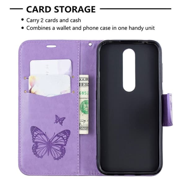 Butterfly Nokia 4.2 etui - Lilla