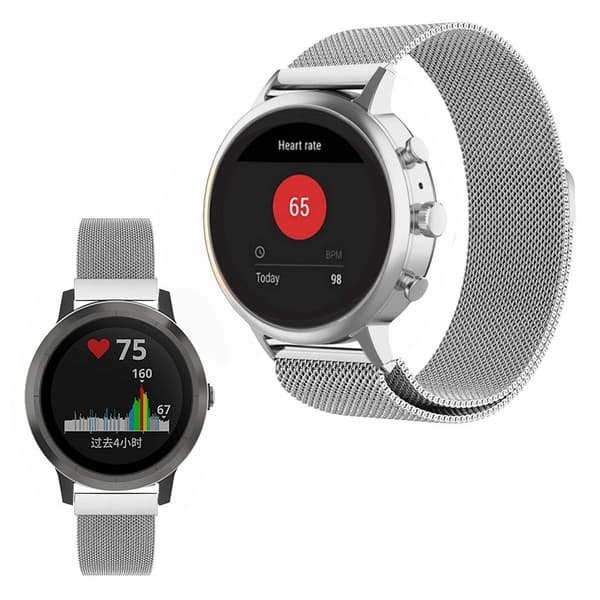 Garmin Vivoactive 4S rustfritt stål webbing se bandet - Sølv