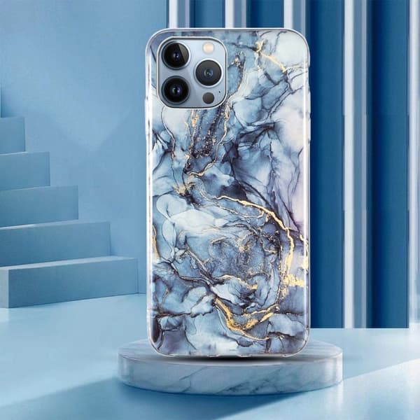 Marmormotiv iPhone 13 Pro skal - Grå