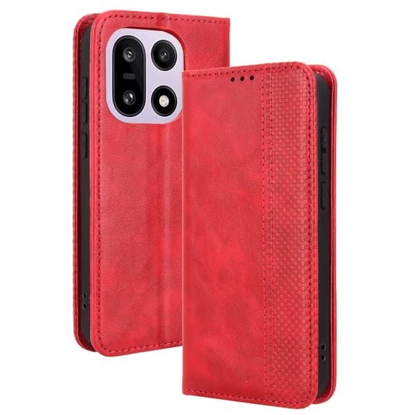 OnePlus 15 nahkainen lompakokkotelo - Punainen