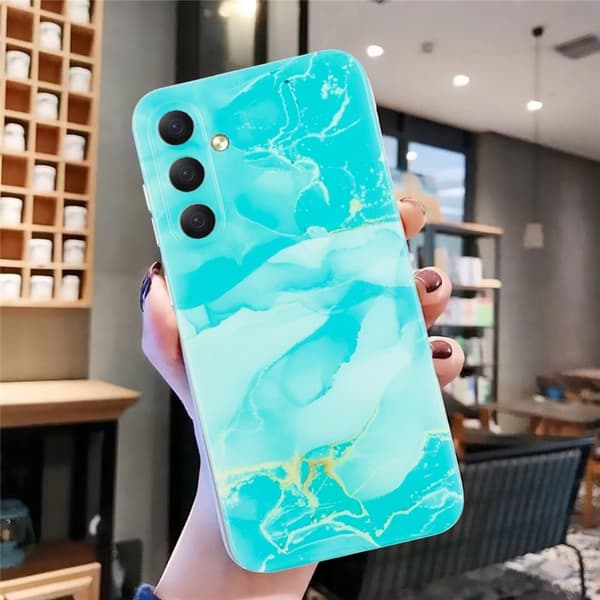 Marble design Samsung Galaxy A17 cover - Grøn