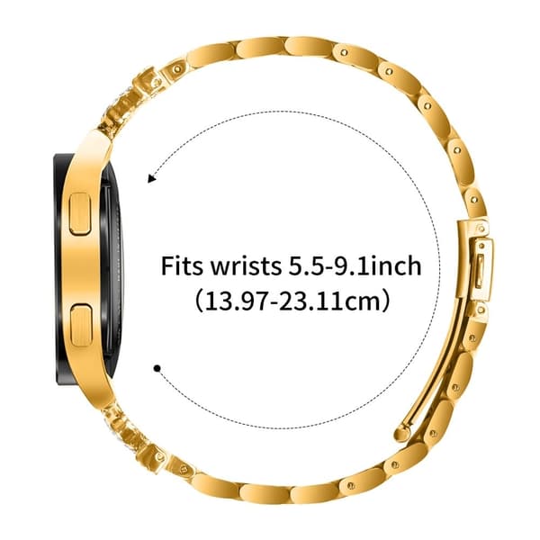Huawei Watch 2 rustfritt stålrem kroneform rhinestone dekor urrem - Gull