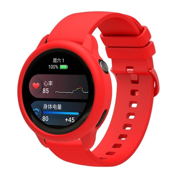 GarminActive 6 Watch Band Silicone Replacement Strap with Protective Case - Rød