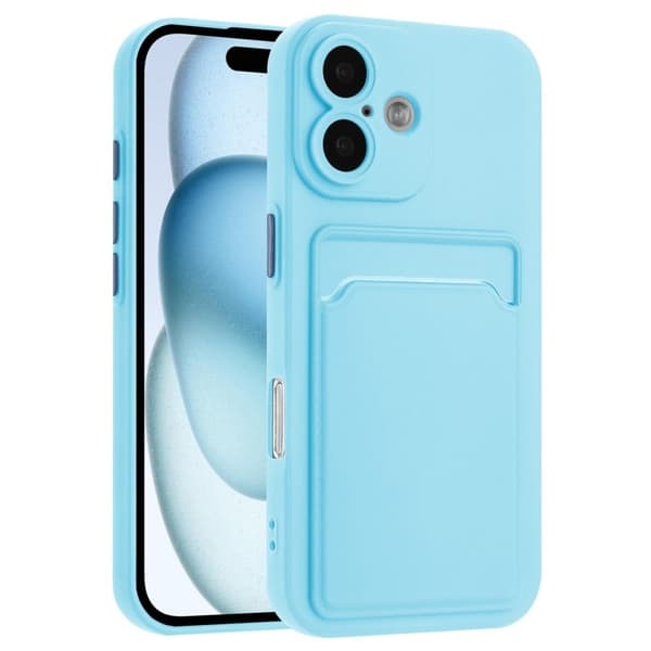 Deksel til kortholder for iPhone 16 - Himmelblå
