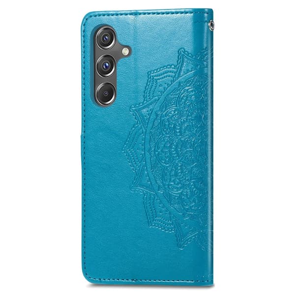 Mandala Samsung Galaxy A15 etui i lær - Blå