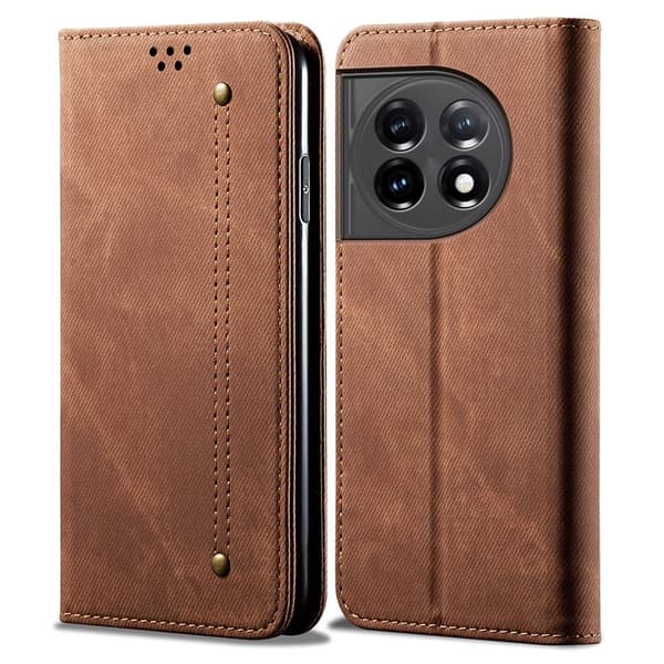 Jeans OnePlus 11 Flip Fodral - Kaffe