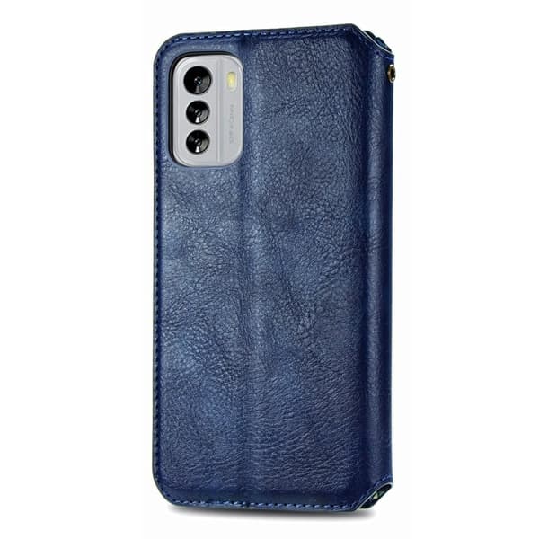 Læder Etui med A Stilfuldt Rhombus Tryk til Nokia G60 - Blå