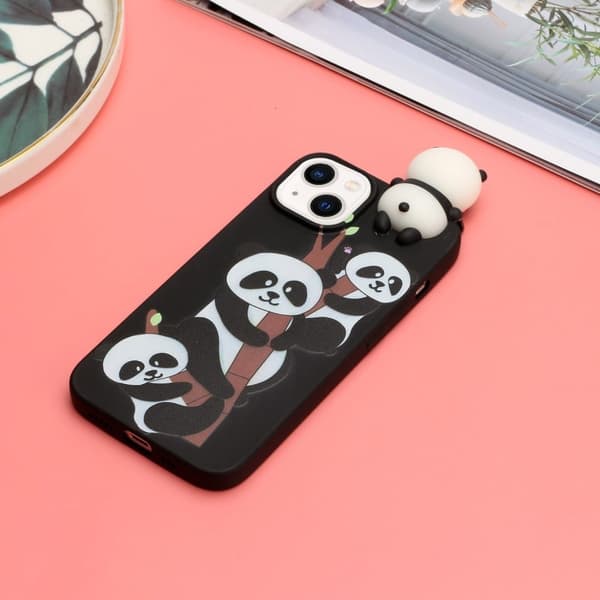 Cute 3D iPhone 14 Plus cover - Tre Pandaer