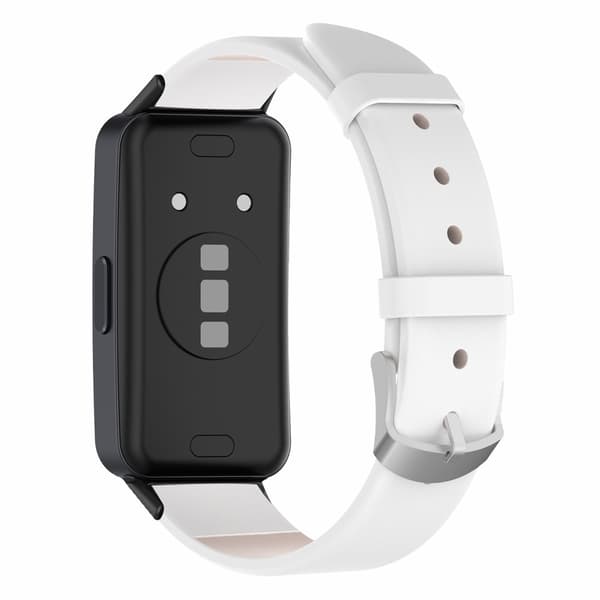 Huawei Band 8 Ægte læderrem - Hvid