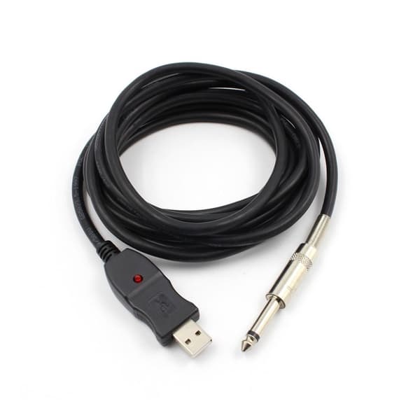 Universal 3m USB gitar-kabel 6,3 mm jack til USB-tilkobling