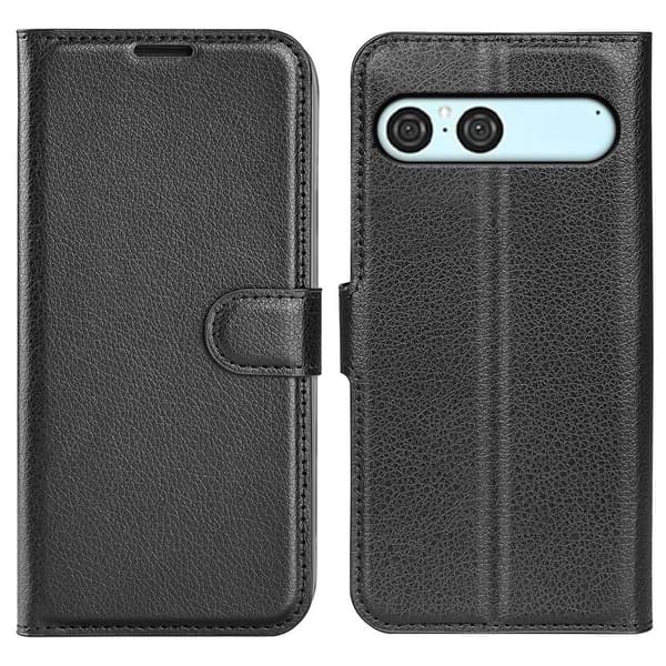 Klassisk Sony Xperia 10 VII flip etui - Sort