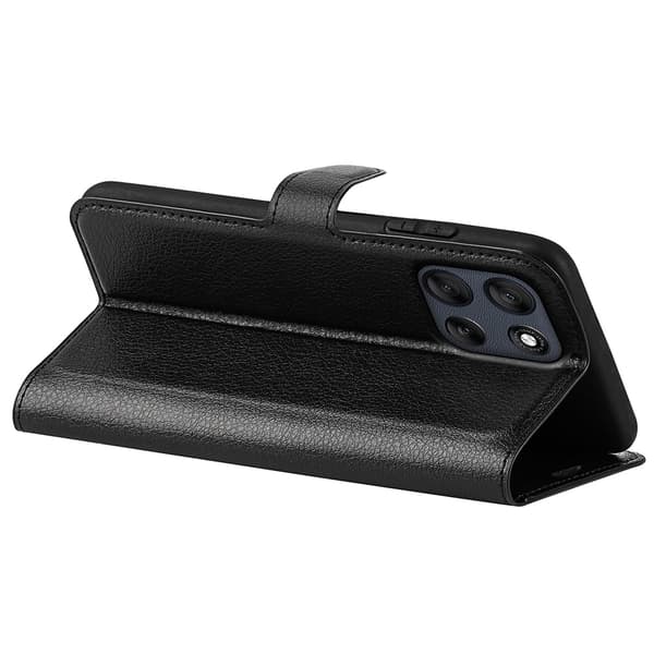 Klassisk Motorola Moto G56 flip etui - Sort