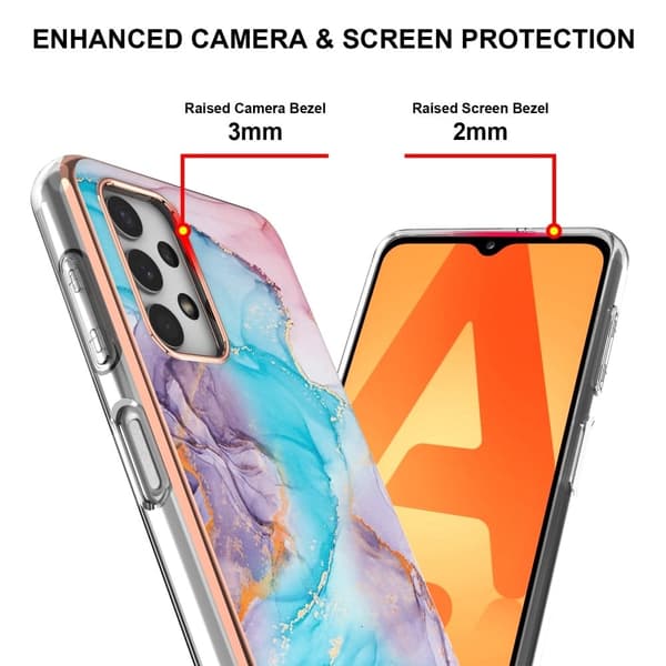 Marble design Samsung Galaxy A13 4G cover - Mælkevejen Marmor Blå