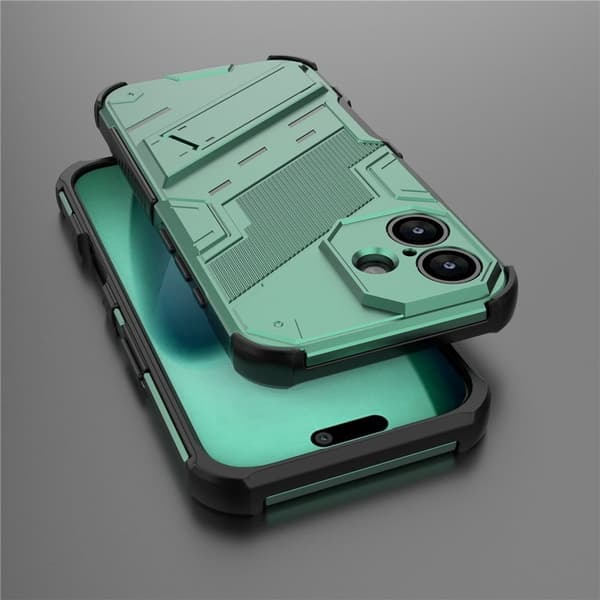 Stødsikkert moderne iPhone 17 hybridcover - Grøn