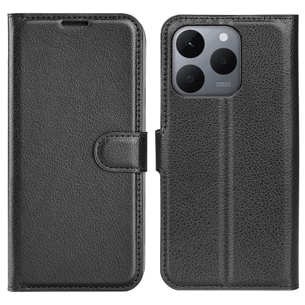 Klassisk Realme 15T flip etui - Sort