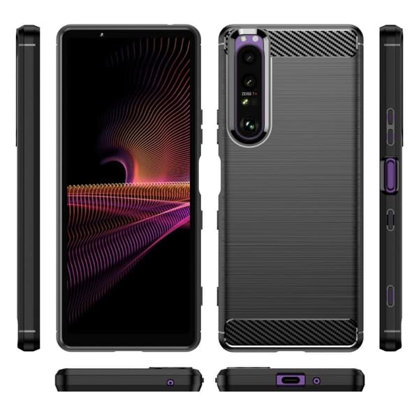 Carbon Flex Etui Sony Xperia 1 III - Sort
