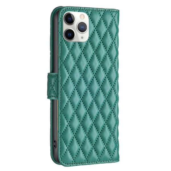 Rhombus mat iPhone 11 Pro flip etui - Grøn